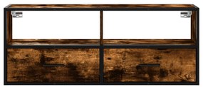 Móvel p/ TV 100x31x39,5 cm deriv. madeira/metal carvalho fumado