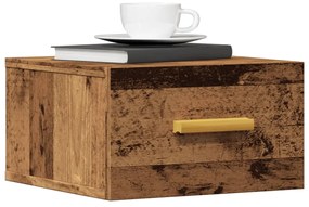 Mesas de cabeceira de parede 2 pcs 35x35x20cm cor madeira velha