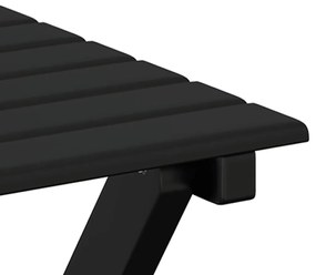 Cadeira de baloiço com mesa dobrável álamo maciço preto