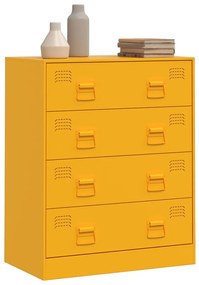 Aparador 67x39x83 cm aço amarelo mostarda