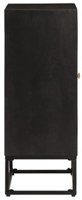 Aparador 55x30x76 cm madeira de mangueira maciça e ferro preto