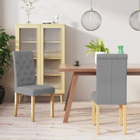vidaXL Cadeiras de jantar 2 pcs tecido cinzento-claro