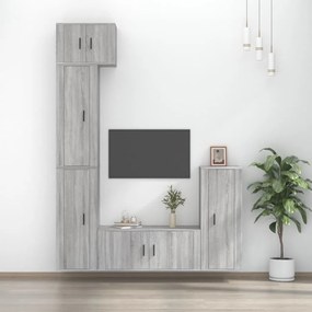 vidaXL Conjunto móveis de TV 5 pcs madeira processada sonoma cinza