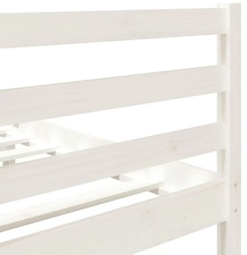Estrutura cama pequena casal 120x190 cm pinho maciço branco