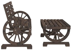 4 pcs conjunto lounge de jardim madeira de abeto maciça