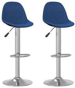 Bancos de bar 2 pcs tecido azul