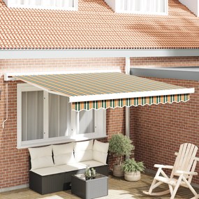 Toldo Retrátil Manual vidaXL Verde e Amarelo 350x250 cm