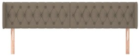 Cabeceira cama abas tecido 183x16x78/88 cm cinzento-acastanhado
