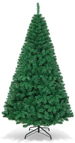 Árvore de Natal artificial articulada em PVC com suporte de metal sólido - 2,4 m