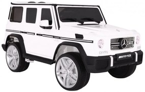 Carro elétrico para Crianças 12V Mercedes G65 2 4G Rodas de EVA, Assento de couro Branco Pintado