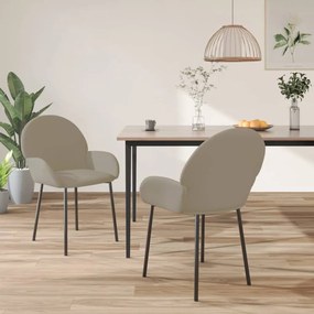 vidaXL Cadeiras de jantar 2 pcs veludo cinzento-claro
