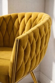 Cadeira Widny Golden Veludo - Mostarda