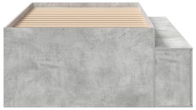 Estrutura de Cama com Armazenamento Cinza Concreto 90x190 cm