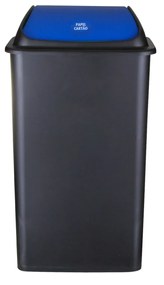 Balde com Tampa Basculante Azul 42l 65X36X30cm