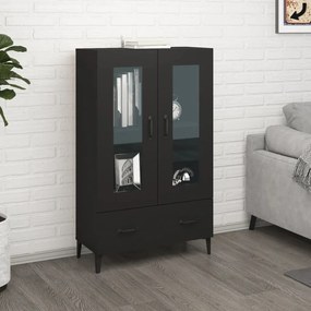 Armário alto 70x31x115 cm derivados de madeira preto