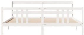 Estrutura de cama c/ cabeceira sem colchão 200x200 cm branco