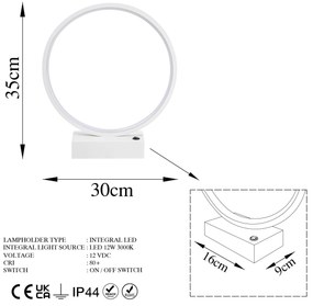 Candeeiro de Mesa Halka – Branco – 30x35x9 cm