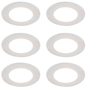 Conjunto de 6 Spots Embutidos Brancos c/ LED Dim to Warm 7W IP65 - Blanca