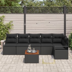 Conjunto de Sofá de Jardim vidaXL de 7 Peças com Almofadas de Vime Pre
