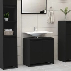 vidaXL Armário casa de banho 60x33x61 cm contraplacado preto