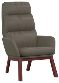 vidaXL Cadeira de descanso couro genuíno cinzento