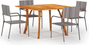vidaXL 5 pcs conjunto de jantar para jardim antracite