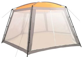 Tenda para piscina 660x580x250 cm tecido cinzento