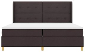 Cama Box com Colchão Castanho 200 x 200 cm em Tecido