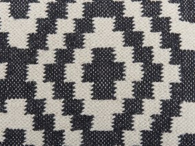 Pufe preto e branco 56 x 56 cm KNIDOS Beliani