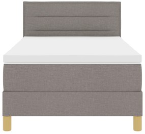 Cama Box Spring com Colchão Taupe 100x200 cm Tecido