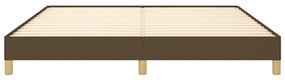 Estrutura de cama sem colchão 180x200 cm tecido castanho-escuro