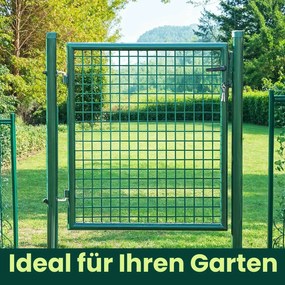 Portão de jardim, porta de jardim, aço galvanizado 106 x 6 x 145 cm Verde