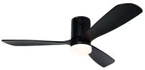 Ventoinha de teto inteligente preta 132cm incl. LED regulável em 3 etapas de Kelvin com controlo remoto - Sofia