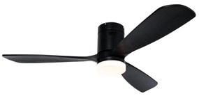 Ventilador de teto inteligente preto com LED com controle remoto - Sofia Design