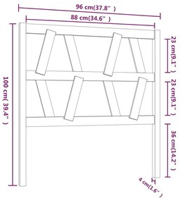 Cabeceira de cama 96x4x100 cm pinho maciço