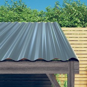 vidaXL Painéis de telhado 36 pcs 60x36 cm aço galvanizado cinzento