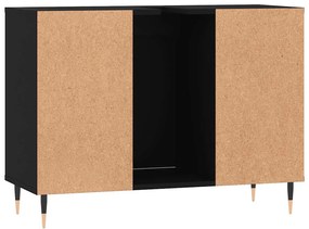 Armário de casa de banho 80x33x60 cm derivados de madeira preto