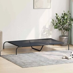 Cama para cães elevada 150x90x20 cm Textilene e aço preto