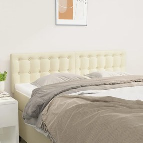vidaXL Cabeceira de cama 2 pcs couro artificial 72x5x78/88 cm creme