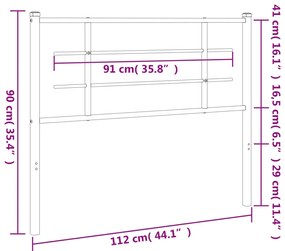 Cabeceira de cama 107 cm metal branco
