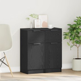 vidaXL Aparador Carvalho Preto 30x30x70 cm MDF
