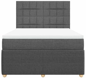 Cama com molas/colchão 160x200 cm tecido cinzento-escuro