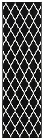 vidaXL Passadeira 100x450 cm polipropileno preto e branco