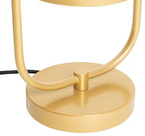 Candeeiro de mesa Art Déco dourado com vidro branco - Isabella