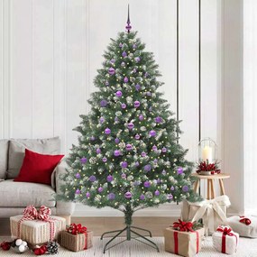 vidaXL Árvore de Natal Artificial Verde 210 cm PVC, Plástico e Aço