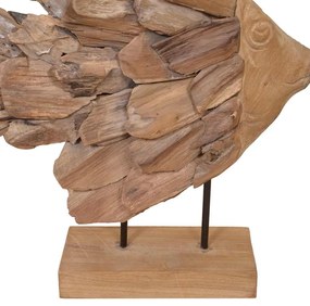 Escultura de Peixe Teca 40x12x57 cm