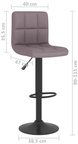 Bancos de bar 2 pcs tecido cinzento-acastanhado