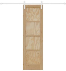 Porta Deslizante vidaXL com Conjunto de Ferragens 61x198,5 cm Madeira