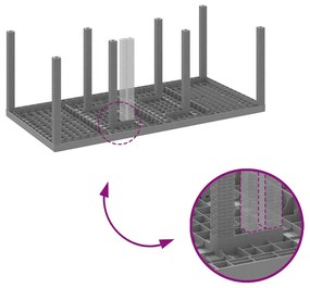 Mesa de Jardim vidaXL Cinzento-claro 200x100x73 cm Polirattan