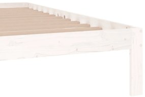 Estrutura de cama super king pinho maciço 180x200 cm branco